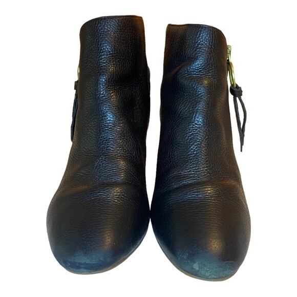 FRANCO SARTO Callahan black leather block heel ankle booties - Size 6.5M - Picture 7 of 11